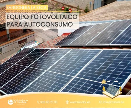 Instalacion de autoconsumo fotovoltaico en Sangonera la Seca, Murcia