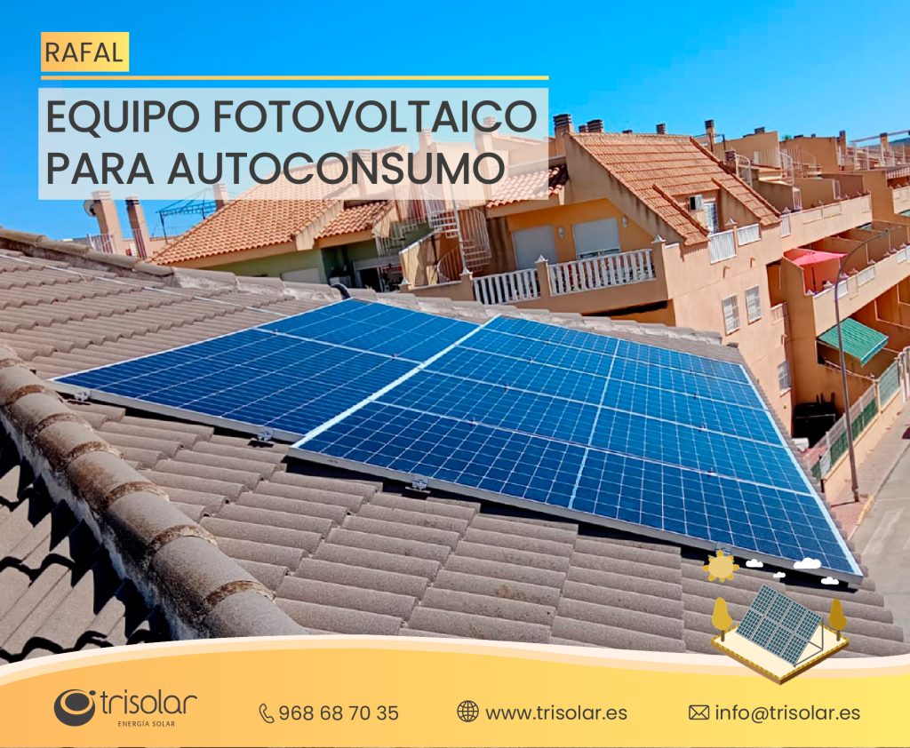 Instalacion de autoconsumo fotovoltaico en Rafal, Alicante.