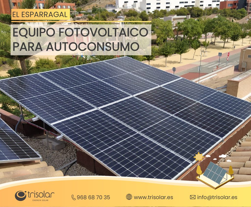 Instalacion fototolvaica para autoconsumo en El Esparragal, Murcia.