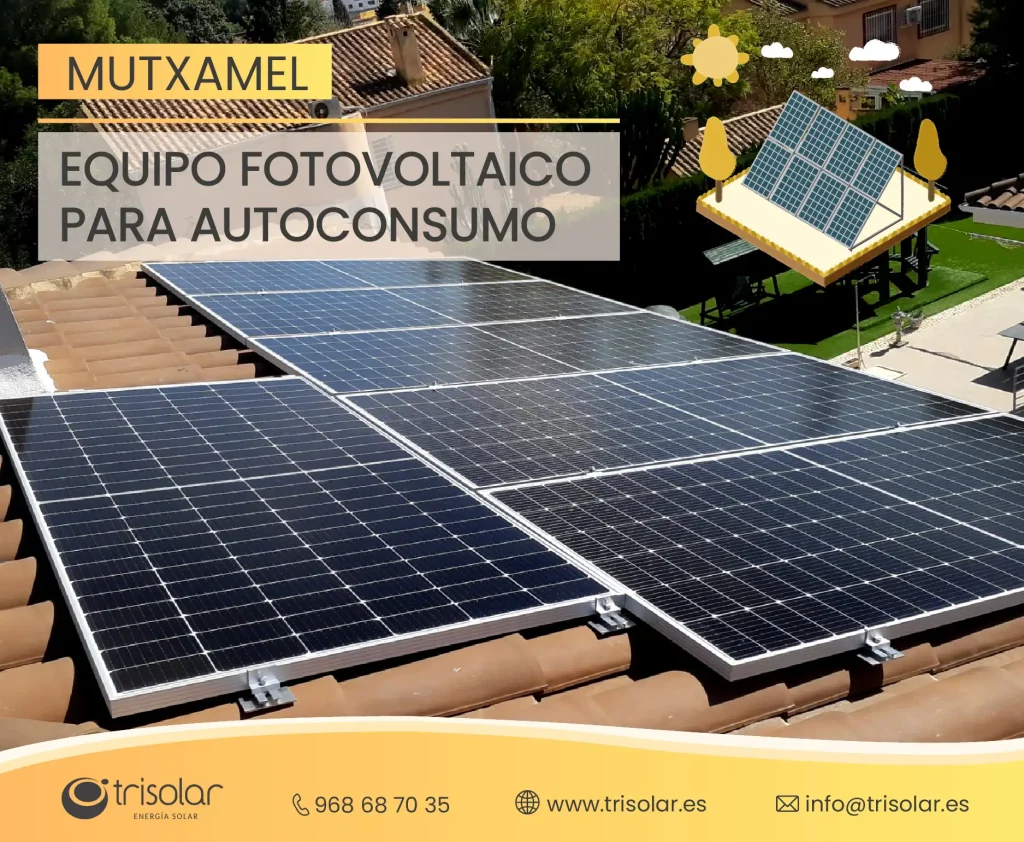 Instalacion de autoconsumo fotovoltaico en Mutxamel, Alicante.