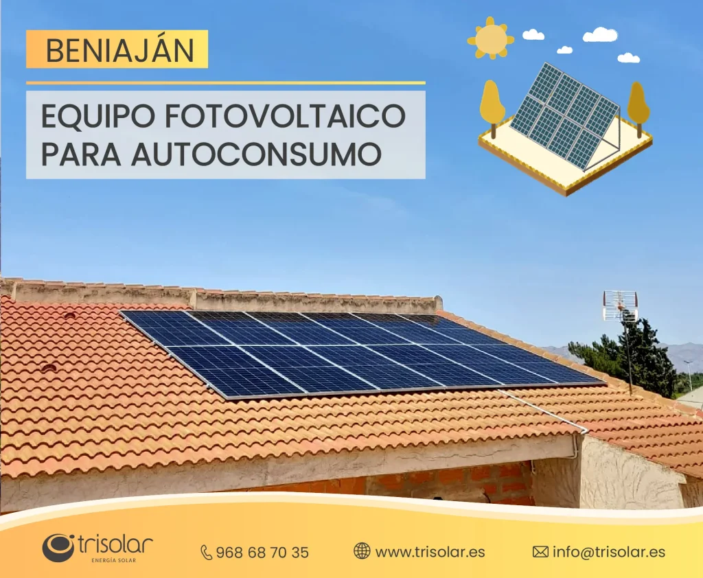 INSTALACION DE AUTOCONSUMO FOTOVOLTAICO EN BENIAJAN MURCIA