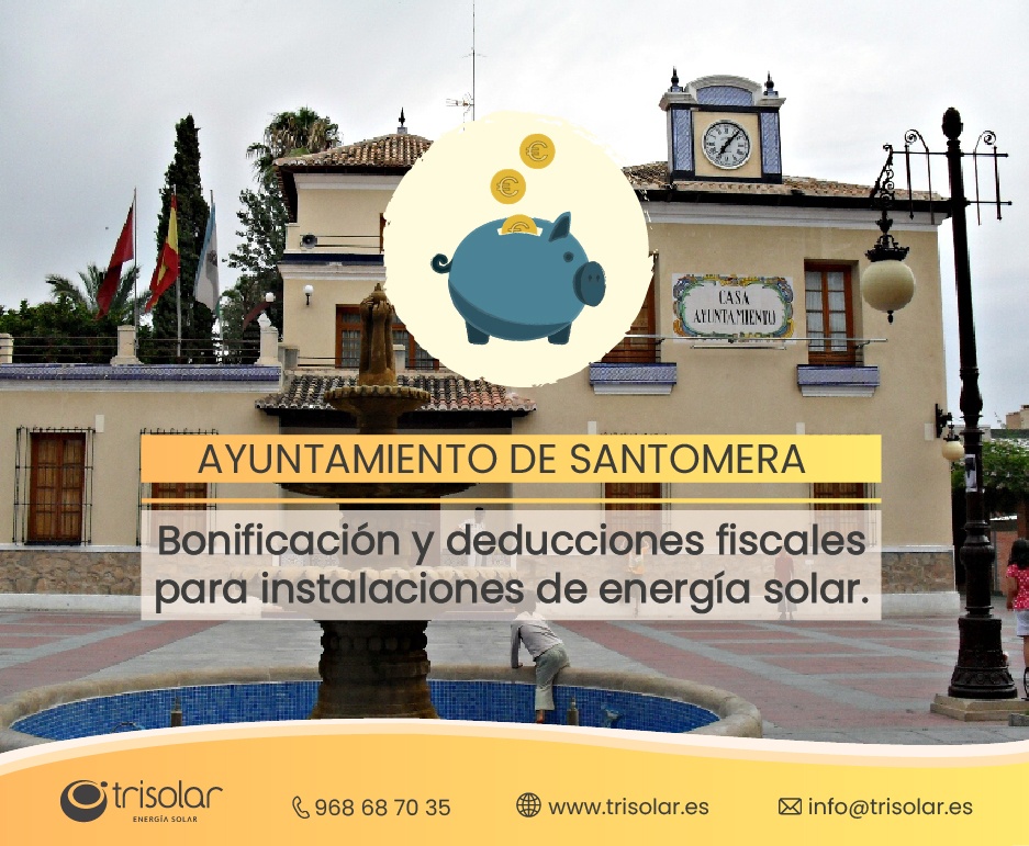 BONIFICACIONES PLACAS SOLARES AYUNTAMIENTO DE SANTOMERA, MURCIA.