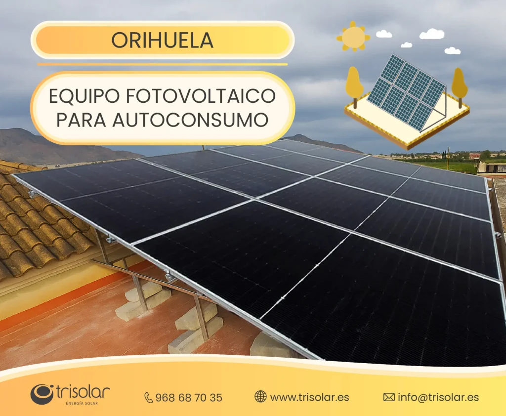 Instalacion de autoconsumo fotovoltaico en Orihuela, Alicante.